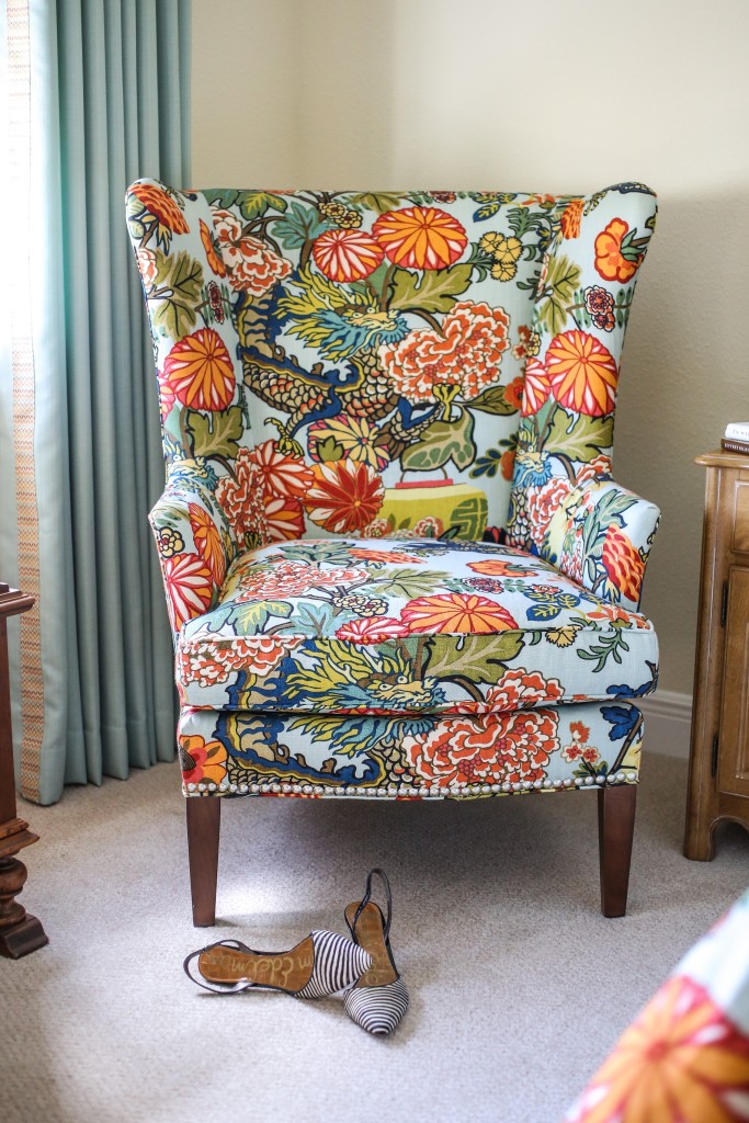 CR Laine Windsor chair in Shumacher fabric Chiang Mai Dragon